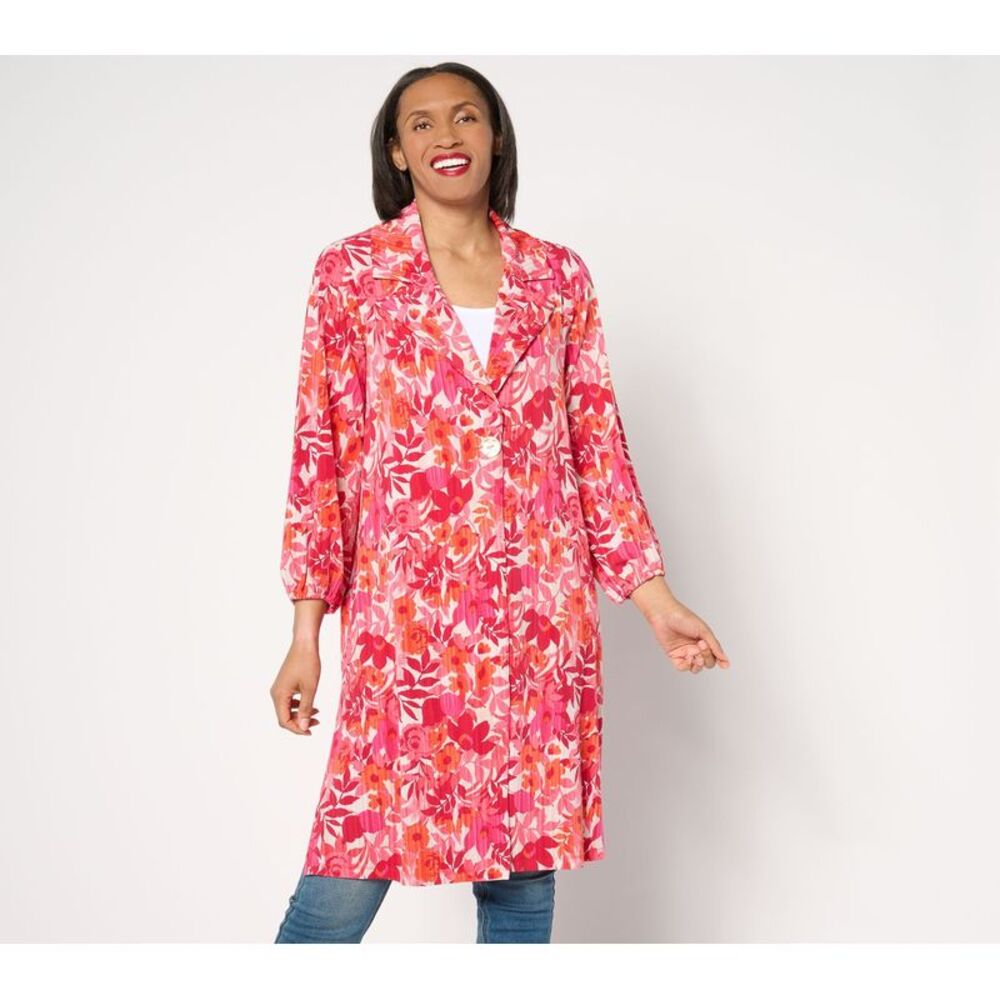 Susan Graver Women's Petite Jacket 2XP Printed Liquid Knit Multi-colored A649294
